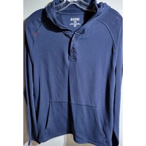 Rhone 2 Button Pullover Hoodie Blue Size M